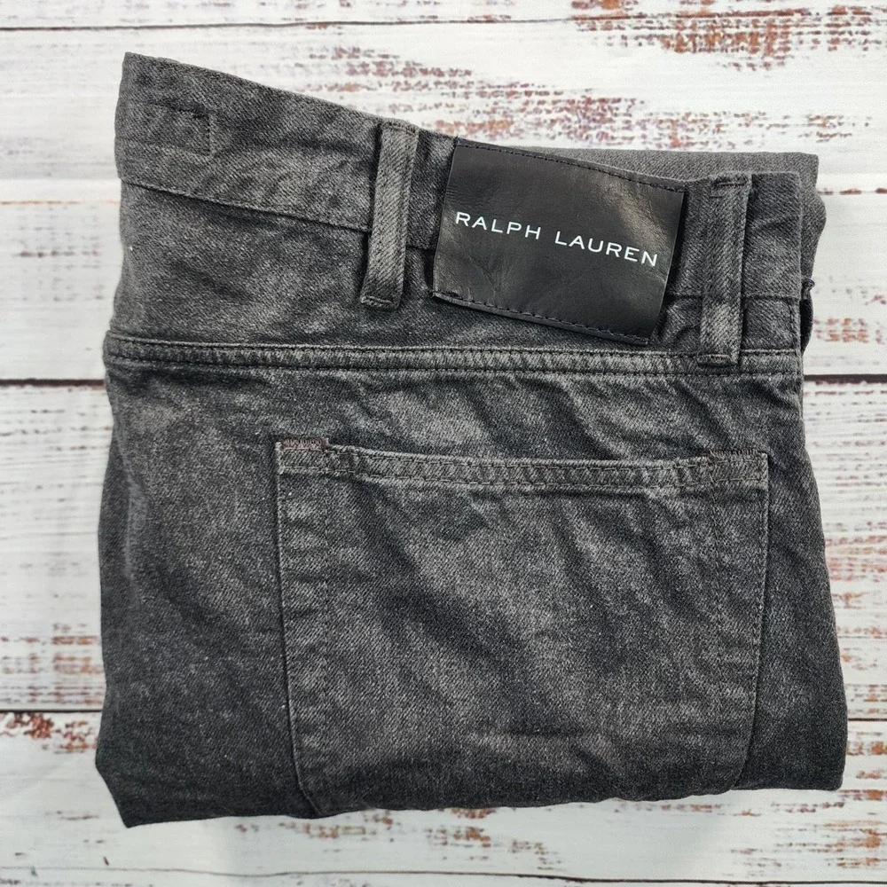 Ralph Lauren Black Label Jeans Mens 38x32 Charcoal Gray Straight Leg Denim